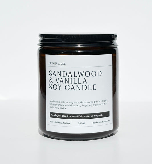 Sandlewood & Vanilla Soy Candle