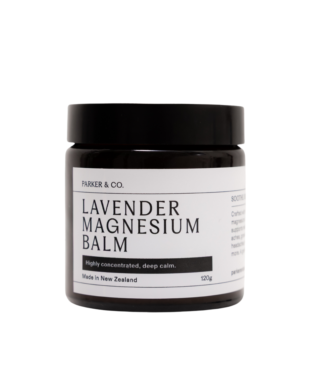 Lavender magnesium balm, magnesium, better sleep, recovery, deep calm, new zealand, parker & co, natural ingredients, essential oils