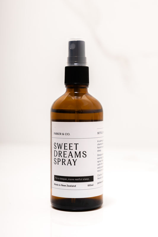 Sweet dreams spray, room spray, lavender , essential oils, new zealand, parker & co, restful sleep, deeper sleep